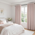 92 Inch Linen Curtains 2 Panels Set for Living Room Bedroom Memory Training Shape Blush Pink Baby Girl's Room Drapes with Hooks Rings 100% Blackout Window Curtain Light Pink (Soft Pink / 52"W x 92"L (Pack of 2))