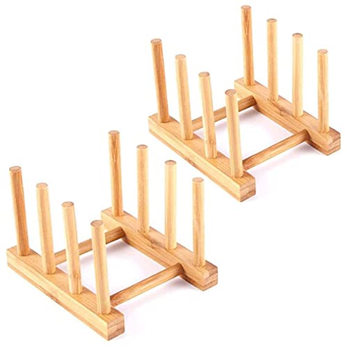 Bamboo Wooden Dish Rack Drying for Kitchen Dish (Small-2pc)
