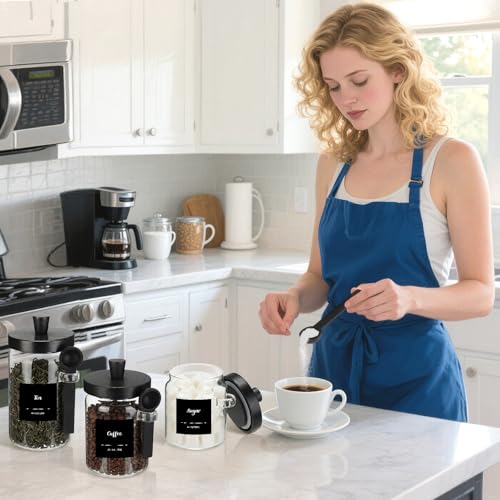 3 Pcs Glass Coffee Container Set (13.5,20,25 oz)