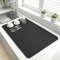 Large Dish Drying Mat for Kitchen Counter (Black / 24" x 16")
