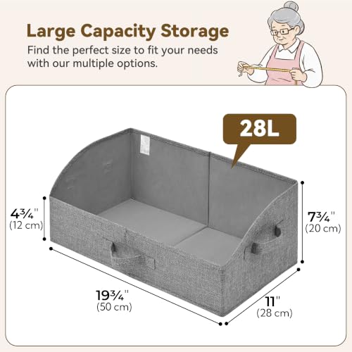 Trapezoid Closet Storage Bins (Dark Gray / 19¾"L x 11"W x 7¾"H)