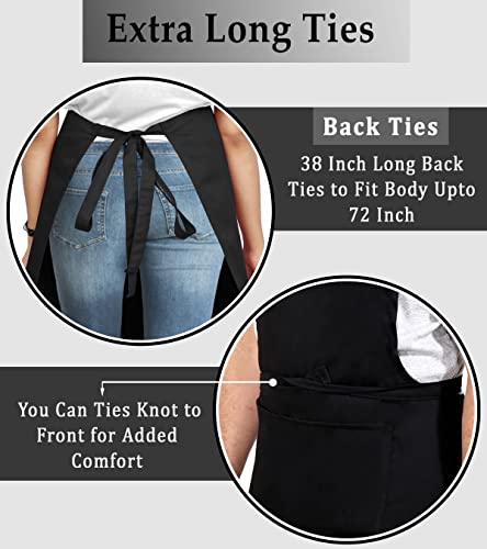 Work Aprons for Men (Black - 2 Pockets - Pack of 2 / Work Apron)