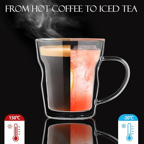 12 oz Glass Coffee Mugs (Transparent mug-12oz)