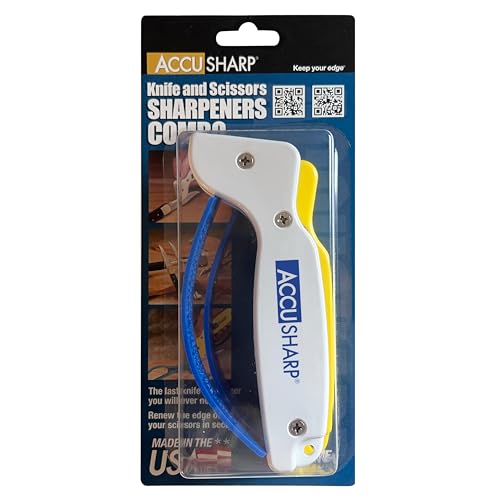 Hand Held Carbide Blade Sharpener & ShearSharp Scissor Sharpener (White & Yellow)
