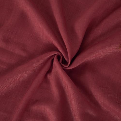 Burgundy Linen Kitchen Curtains for Window Over Sink (Burgundy / 30"W x 36"L (Pack of 2))