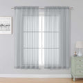 Light Grey Sheer Curtains 63 Inch Length 2 Panels (Light Grey / 59"W x 63"L (Pack of 2))
