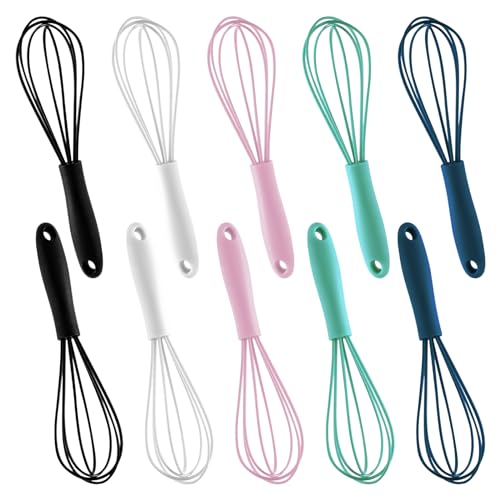10 Piece Mini Multicolor Silicone Whisks