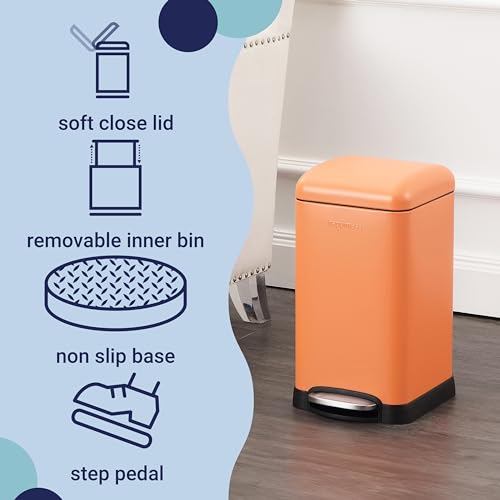 Betty Retro Mini 3.2 Gal Step Trash Can (Carrot Cake)
