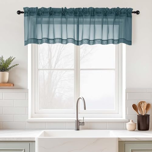 Valances for Windows 14 inch Length 2 Panels (42"W x 14"L (Pack of 2) / Dusty)