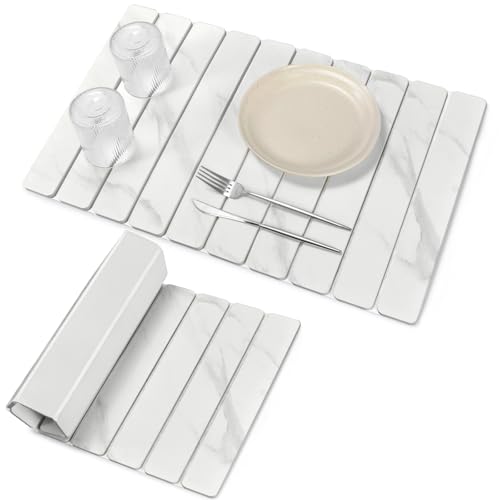 Large Stone Dish Drying Mats for Kitchen Counter (24" x 16")