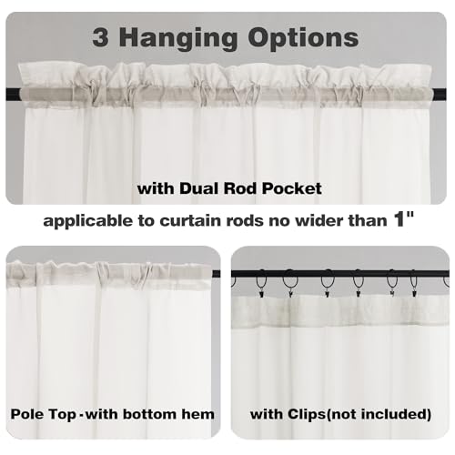 Ivory Sheer Curtains 84 Inches Long 2 Panels (Ivory / 59"W x 84"L (Pack of 2))