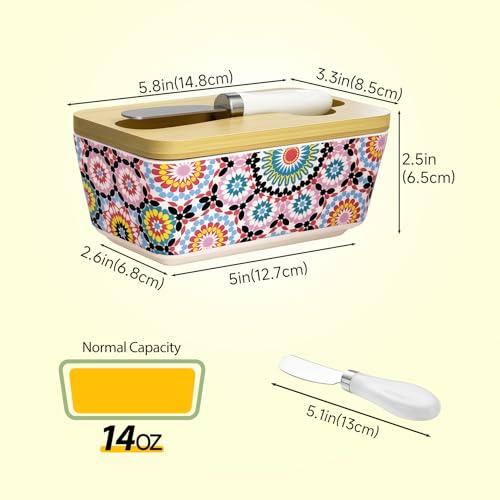 Vintage Ceramic Butter Dish with Lid (Retro-Standard size)