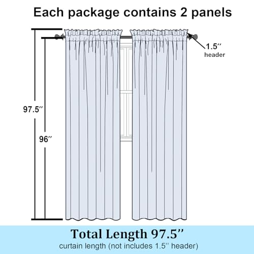 Lemon Sheer Curtains 96 Inches Long (Lemon / 42"W x 96"L (Pack of 2))