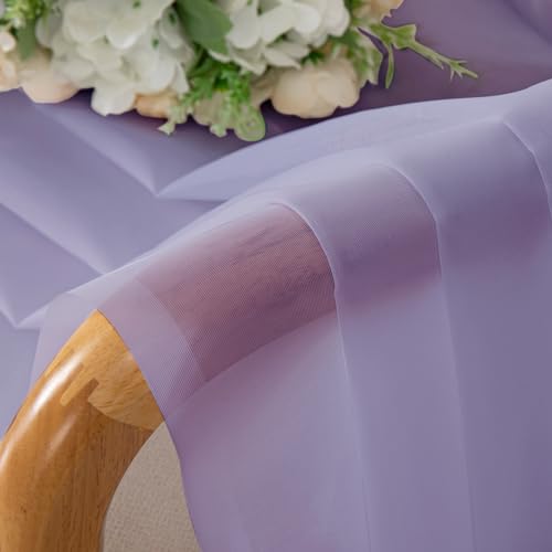 Light Filtering Lavender Sheer Curtains 63 Inch Length 2 Panels (Lavender / 40"W x 63"L (Pack of 2))