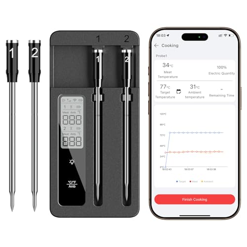 Smart Wireless Meat Thermometer with Dual Probes