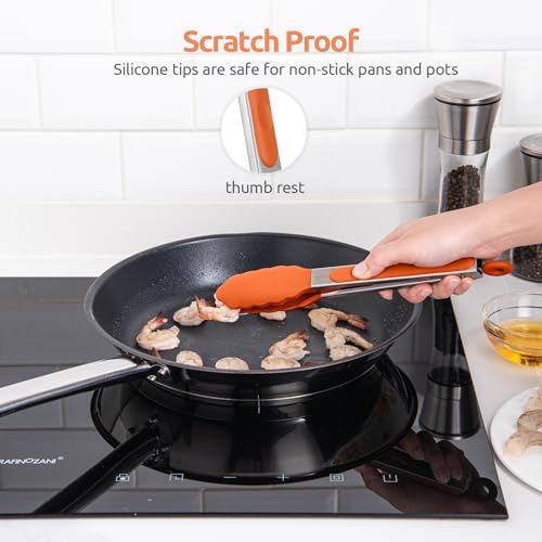 Kitchen Tong for Cooking (Orange / 9 inch)
