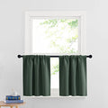 Cafe Blackout Curtains 24 inch Length for RV Camper Kitchen Window (Dark Green / 42"W x 24"L (Pack of 2))