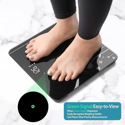 Digital Bathroom Scale for Body Weight (Scale Black Four-leaf clover 400lb)