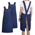 2 Pack Japanese Apron with Pockets (Navy Blue)