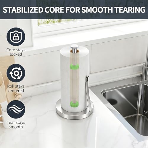 Countertop Paper Towel Holder for Kitchen (Brushed Nickel)