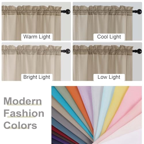 Cafe Curtains 36 Inch Length Tier 2 Pieces (Taupe / 42"W x 36"L (Pack of 2))