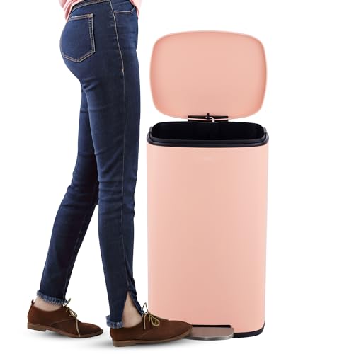 Curtis 8 Gal Step Trash Can Soft Close 25" (Flamingo Pink)