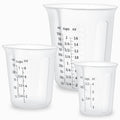 Silicone Measuring Cups Set 125ml + 250ml + 500ml for Cooking Reusable Baking Supplies Silicone Flexible Melting Measure Cup for Butter (125ml+250ml+500ml)
