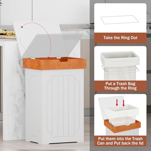 Trash Can Cabinet (White)
