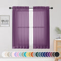 Sheer Curtains 54 Inch Length 2 Panels Set (Plum / 42"W x 54"L (Pack of 2))