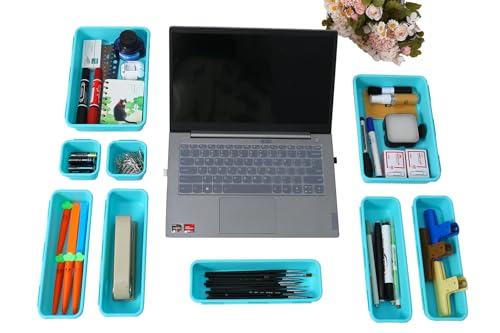 15PCS Interlocking Drawer Organizer (Blue&Green / 15 pieces)