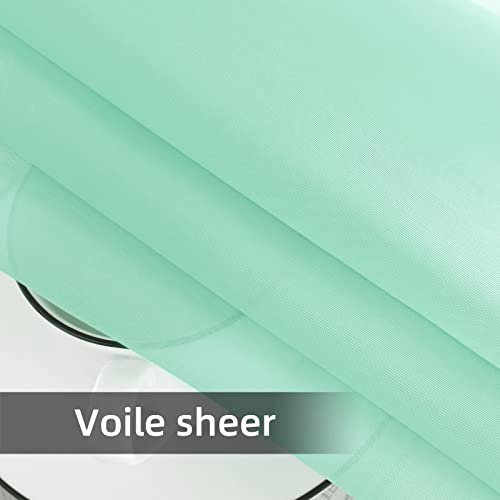 Solid Sheer Rod Pocket Curtain Voile Draperies 2 Panels White Beige Black Grey Coffee 52 Inch Width 90 Inch Long 1 Pair for Kitchen Bedroom Children Living Room Yard (Light Green / 52"W x 90"L (Pack of 2))