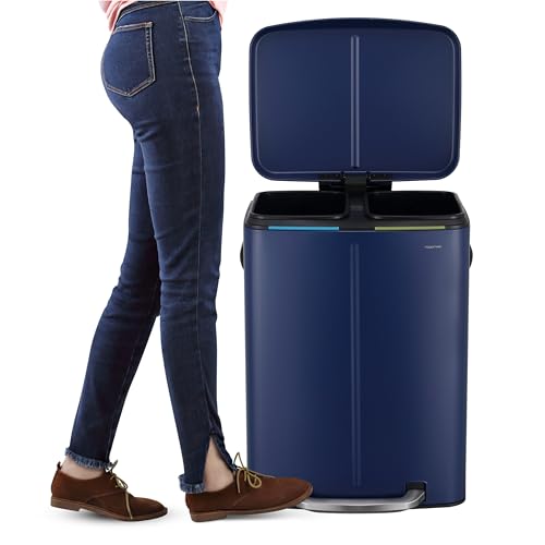 Marco 10.6 Gal Double Bucket Step Trash Can (Denim Blue)