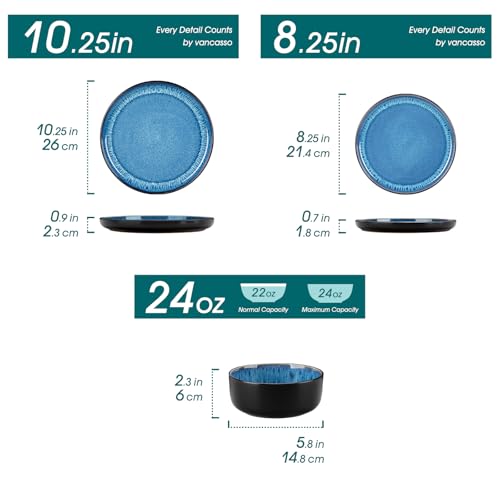 PLAYA Plates and Bowls Sets (Sky Blue / 18 Pcs (Service for 6))