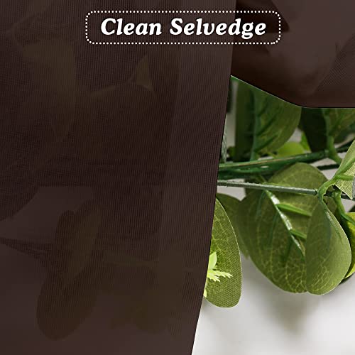 2 Panels Chocolate Brown Sheer Valance (Chocolate / 42"W x 14"L (Pack of 2))