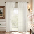2 Pack Basic Ivory Sheer Curtain Drapes for Living Room 84 Inch Length 2 Panels (59"W x 84"L (Pack of 2) / Ivory)