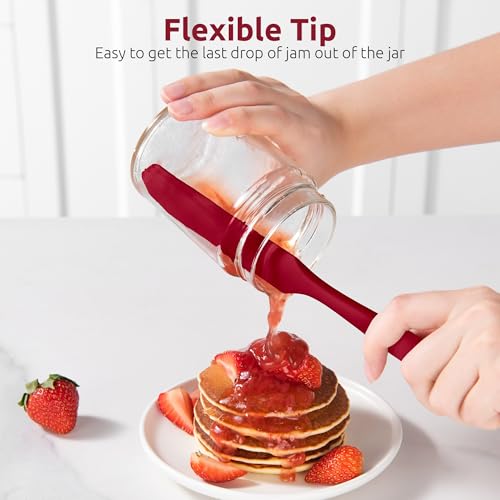 Skinny Silicone Jar Spatula Scraper (Red / 9.72 in)