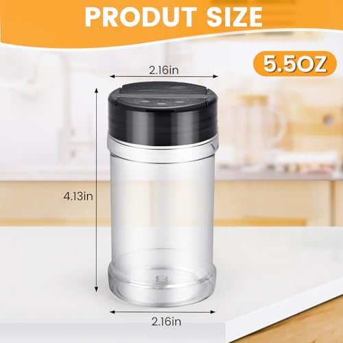36pcs 5.5oz plastic spice jars with shaker lids