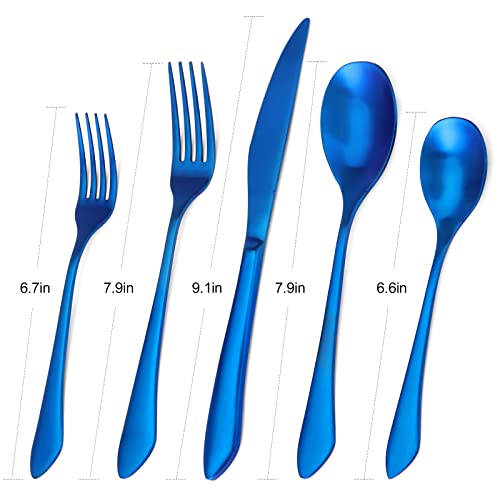 Matte Blue Silverware Set (Matte Blue / 20Pieces)