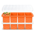 Silicone Freezer Tray for Soup with Lid (Orange)