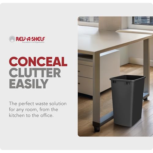 Double Pullout Garbage Trash Cans for Kitchen Cabinets (2 Pack / Black)