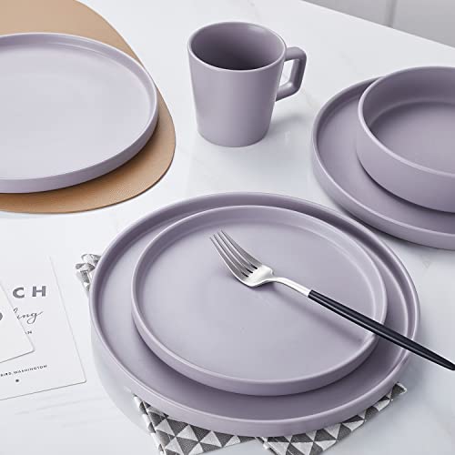 Cleo Stoneware 16 (Dinnerware Set / Service For 4 / Light Gray)