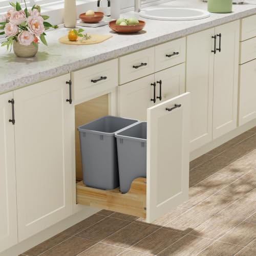 35QT Kitchen Trash Can (Grey / 2PCS)