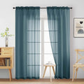 Dusty Blue Sheer Curtains 90 Inches Long 2 Panels (42"W x 90"L (Pack of 2) / Dusty)