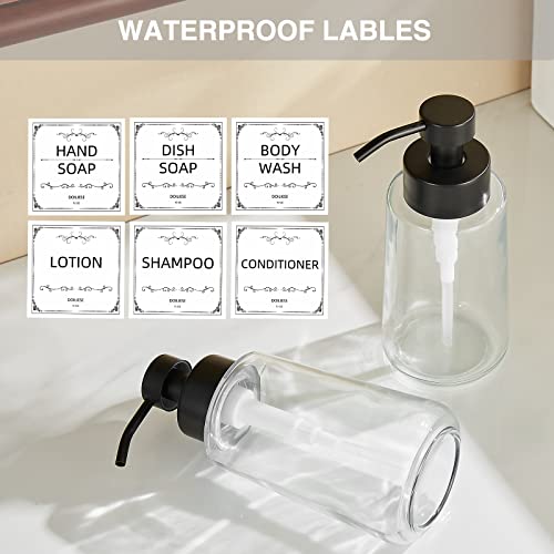Glass Soap Dispenser 16oz Liquid Hand Soap Dispenser Matte Black (Matte Black)