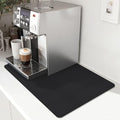Coffee Mat Absorbent Dish Drying Mat for Kitchen Counter (Black / 12" x 20")