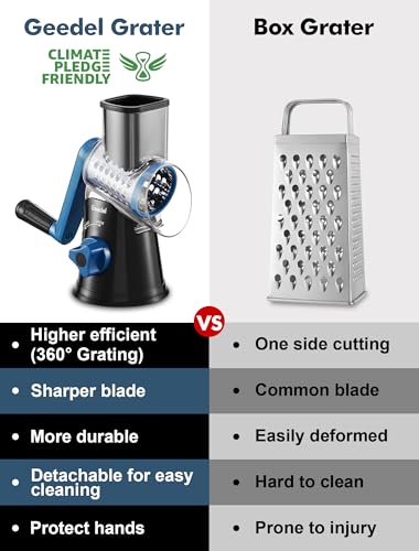 Rotary Cheese Grater (Black / 3 Blades)