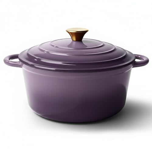 Vintage Style 4.5 Quart Dutch Oven Pot with Lid (Purple / 4.5 QT)