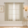 Taupe Window Sheer Curtains 45 Inches Length (42"W x 45"L (Pack of 2) / Taupe)
