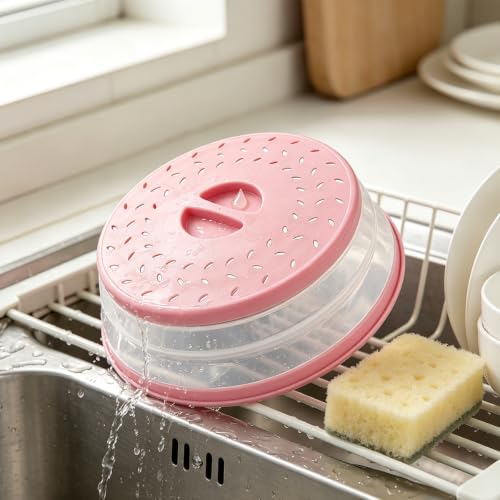 Collapsible Microwave Splatter Cover (pink / 10.5 IN)