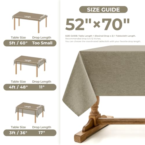 Table Cloth for Rectangle Dining Table (Natural / 70" x 52" (Rectangular))